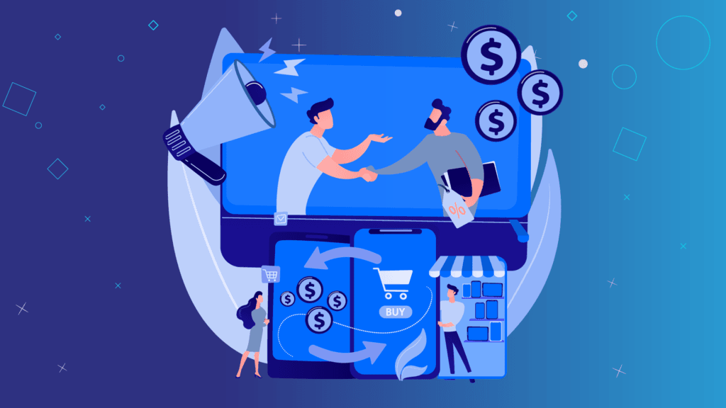 Plataformas de eCommerce B2B 4 empresarios trabajando en conjunto.